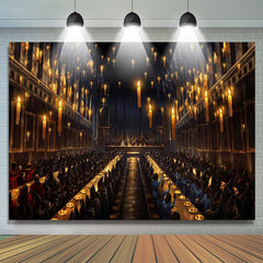 Aperturee Hogwarts Theme Dark Dinning Backdrop For Birthday Banner