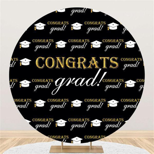 Lofaris Custom Circle Congrats Grad Party Backdrop Decoration