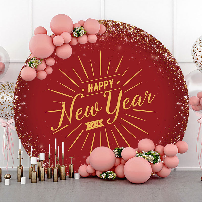 Aperturee Happy New Year 2024 Round Party Holiday Backdrop