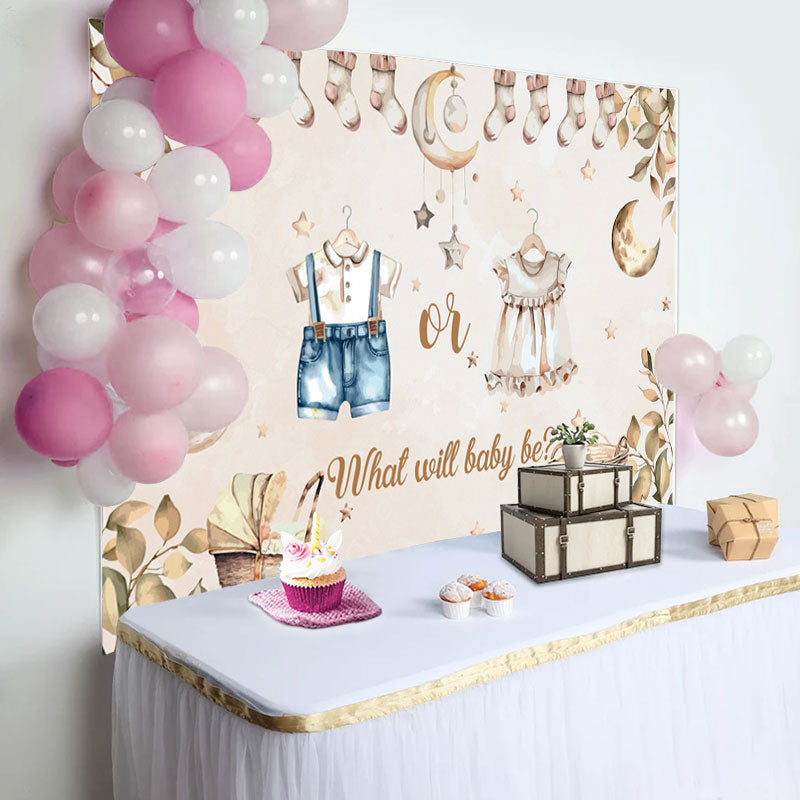 Aperturee - Clothes Dress Leaves Socks Gender Reveal Backdrop