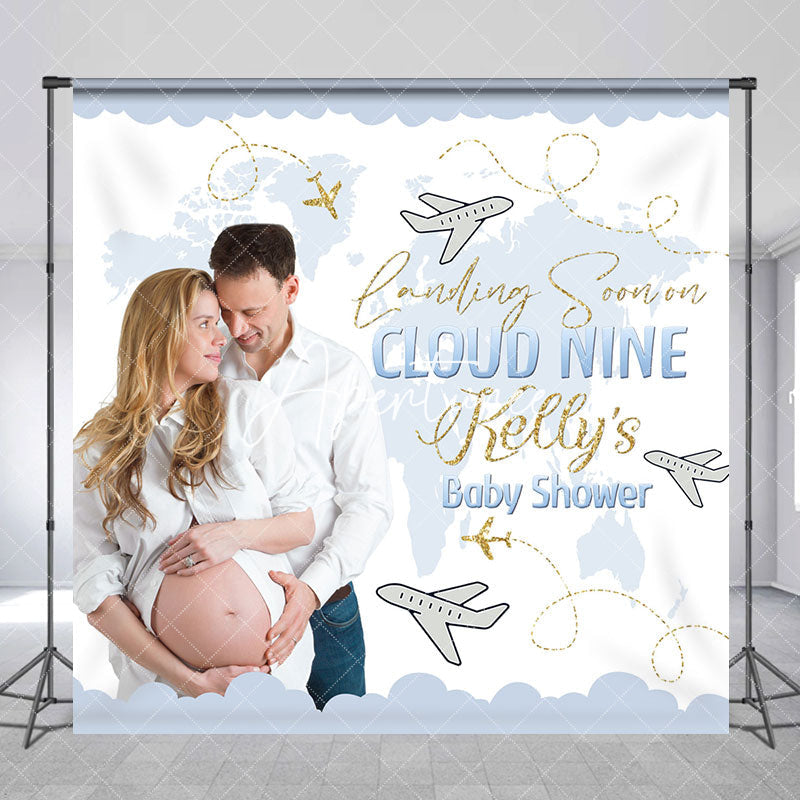 Aperturee - Cloud Nine Sky Custom Photo Baby Shower Backdrop