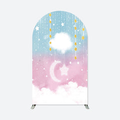 Aperturee - Cloud Pink Blue Baby Shower Party Arch Backdrop