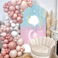 Aperturee - Cloud Pink Blue Baby Shower Party Arch Backdrop