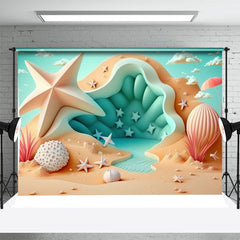 Aperturee - Cloud Starfish Beach Shell Summer Portrait Backdrop