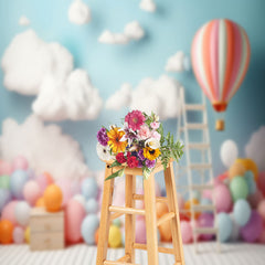 Aperturee - Cloud Wall Colored Ball Birthday Cake Smash Backdrop