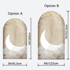 Aperturee - Cloudy Moon Baby Shower Double Sided Arch Backdrop