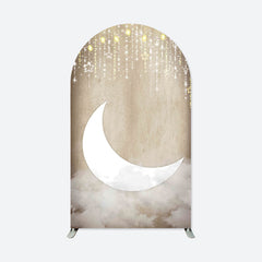 Aperturee - Cloudy Moon Baby Shower Double Sided Arch Backdrop