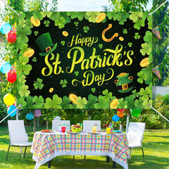 Aperturee - Clover Border Gold Coins St Patricks Day Backdrop