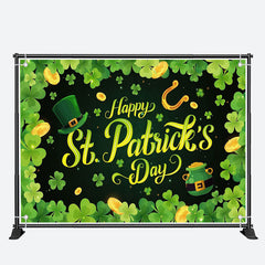 Aperturee - Clover Border Gold Coins St Patricks Day Backdrop