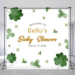 Aperturee - Clover Stpatricks Day Custom Baby Shower Backdrop