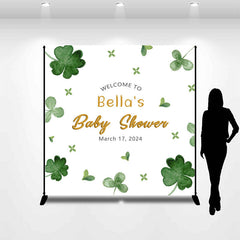 Aperturee - Clover Stpatricks Day Custom Baby Shower Backdrop