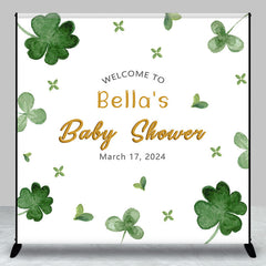 Aperturee - Clover Stpatricks Day Custom Baby Shower Backdrop