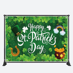 Aperturee - Clovers Rhombus Green Happy St Patricks Day Backdrop