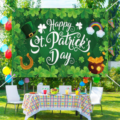 Aperturee - Clovers Rhombus Green Happy St Patricks Day Backdrop