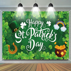 Aperturee - Clovers Rhombus Green Happy St Patricks Day Backdrop