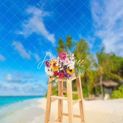 Aperturee - Coconut Tree Grass Gazebo Hawaii Photoshoot Backdrop