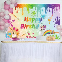 Aperturee - Color Drawing Board Graffiti Kids Birthday Backdrop