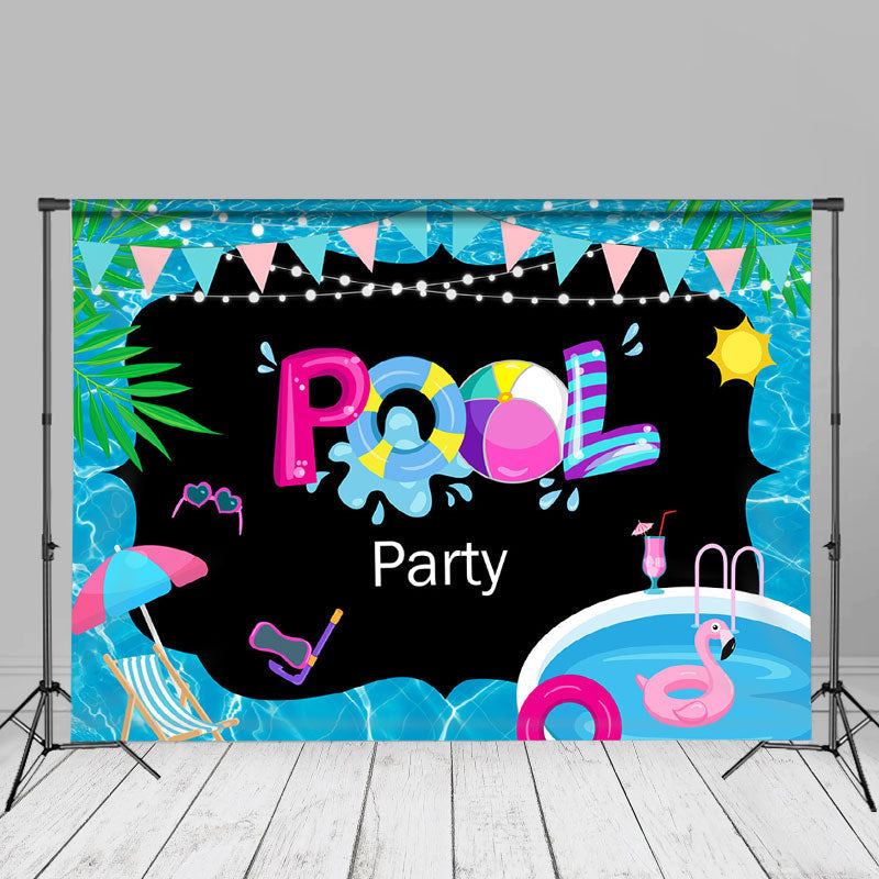 Aperturee - Color Flag Light Pool Ring Summer Backdrop For Party