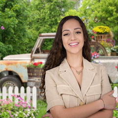 Aperturee - Color Floral Trees Old Truck Spring Picture Backdrop