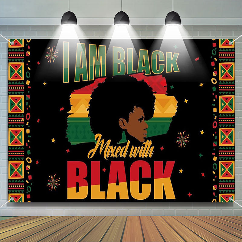 Aperturee Colored Border Girl Black History Month Backdrop