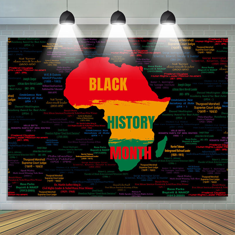 Aperturee Colored Letters African Black History Month Backdrop