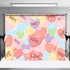 Aperturee - Colored Love Cute Heart Valentines Day Backdrop