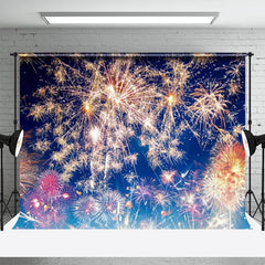 Aperturee - Colored Sparkle Night Sky Happy New Year Backdrop