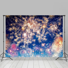 Aperturee - Colored Sparkle Night Sky Happy New Year Backdrop