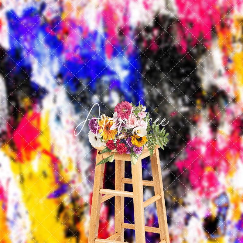 Aperturee - Colorful Abstract Graffiti Wall Backdrop For Photo