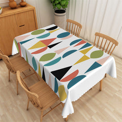 Aperturee - Colorful Abstract Triangle Oval Rectangle Tablecloth