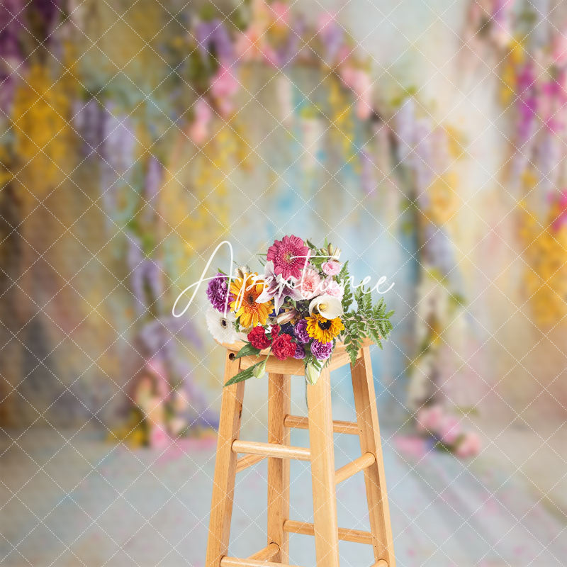 Aperturee - Colorful Abstract Wall Floral Wedding Photo Backdrop