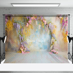 Aperturee - Colorful Abstract Wall Floral Wedding Photo Backdrop