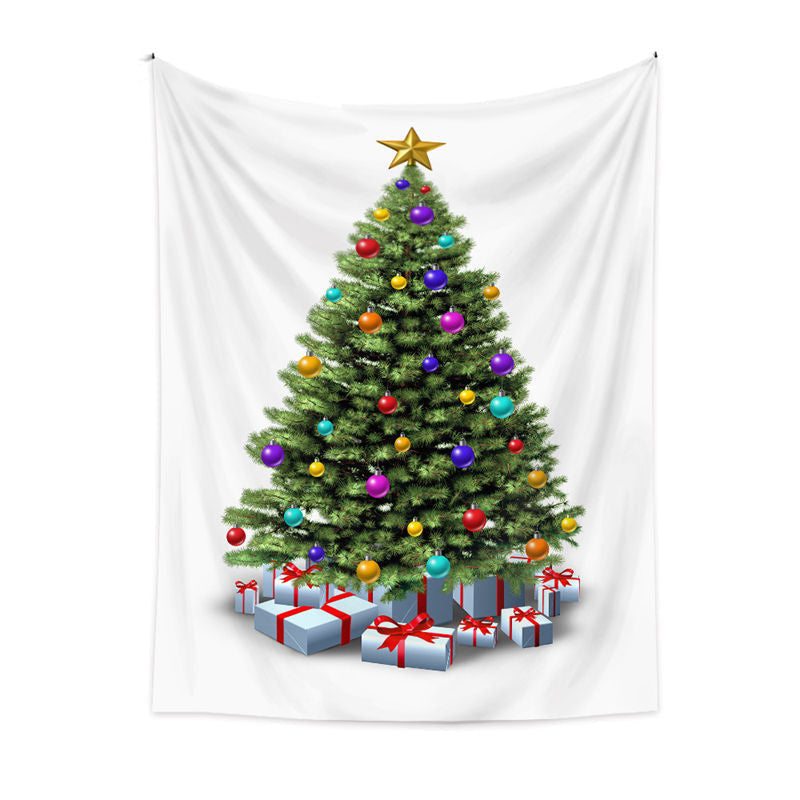 Aperturee - Colorful Ball Christmas Tree Nativity Wall Tapestry