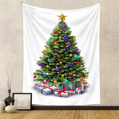 Aperturee - Colorful Ball Christmas Tree Nativity Wall Tapestry