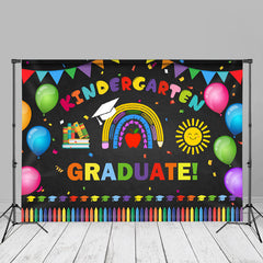 Aperturee - Colorful Balloon Crayon Kindergarden Grad Photo Backdrop