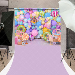 Aperturee - Colorful Balloons Candyland Sweep Photo Backdrop