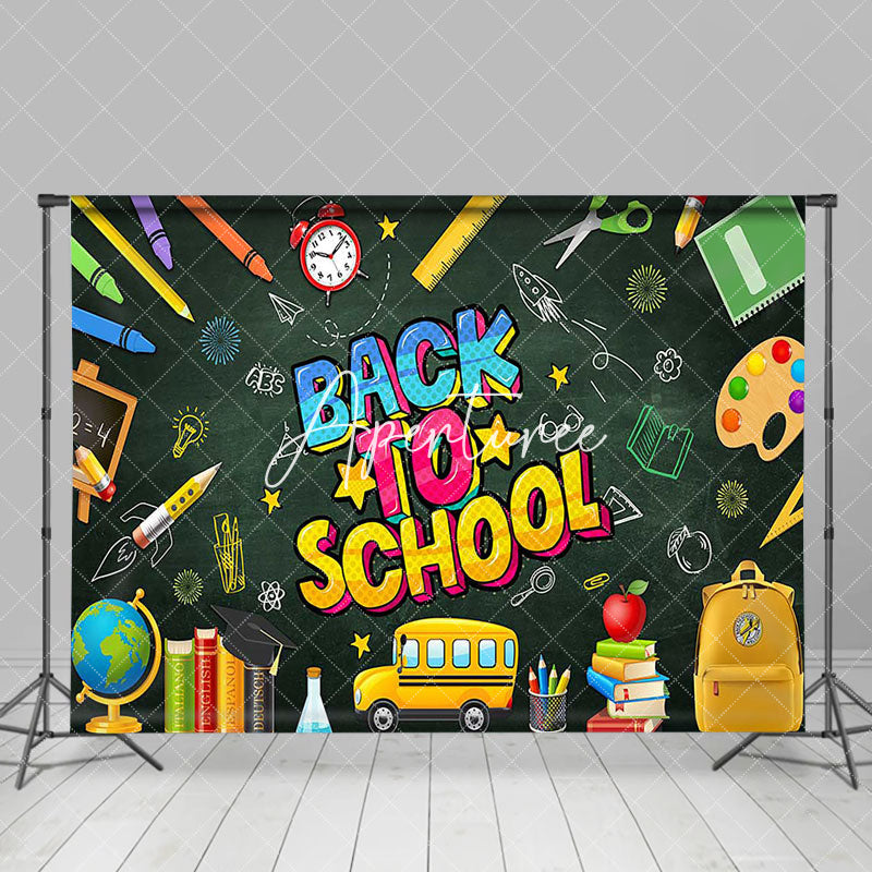 Aperturee - Colorful Blackboard Pencil Back To School Backdrop