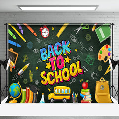 Aperturee - Colorful Blackboard Pencil Back To School Backdrop