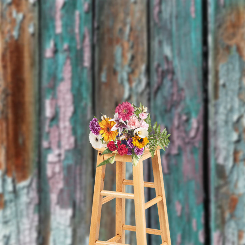 Aperturee - Colorful Broken Wood Texture Backdrop For Photo