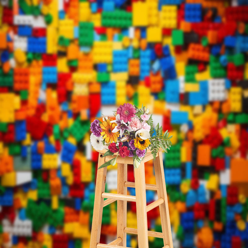 Aperturee - Colorful Building Blocks Newborn Photoshoot Backdrop