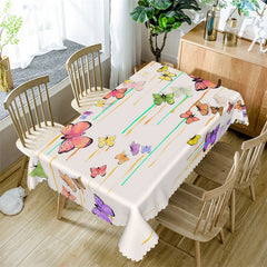 Aperturee - Colorful Butterflies Modern Rectangle Tablecloth