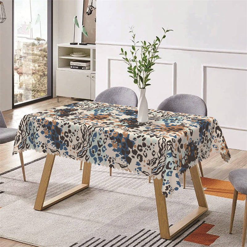 Aperturee - Colorful Camouflage Leopard Rectangle Tablecloth