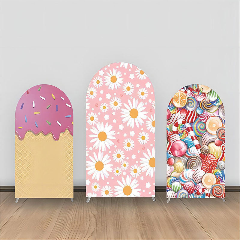 Aperturee - Colorful Candy Cream Floral Party Arch Backdrop Kit