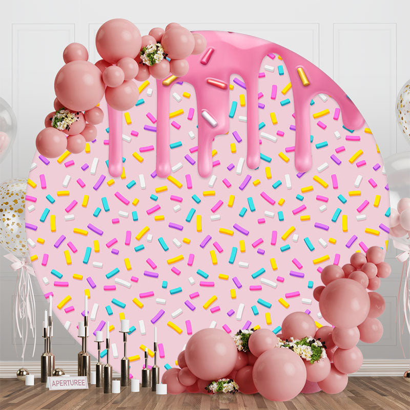 Aperturee - Colorful Candy Cream Round Backdrop For Birthday