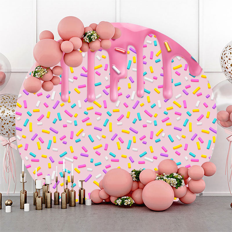 Aperturee - Colorful Candy Cream Round Backdrop For Birthday