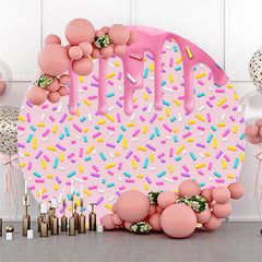 Aperturee - Colorful Candy Cream Round Backdrop For Birthday