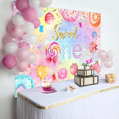 Aperturee - Colorful Candy Donut Star 1st Birthday Backdrop