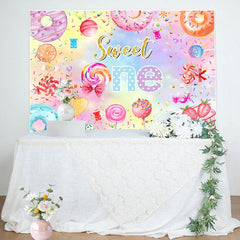 Aperturee - Colorful Candy Donut Star 1st Birthday Backdrop