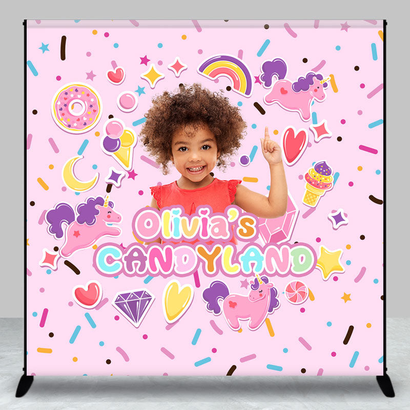 Aperturee - Colorful Candyland Custom Birthday Party Backdrop