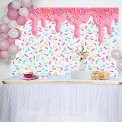 Aperturee - Colorful Candyland Pink Cream Backdrop For Birthday